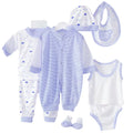 8PCS Newborn Baby Clothing Set Cotton Infant Boy Clothes Spring Autumn Cloth Suit New Born Girl Baby Clothing Sets New Born Hat