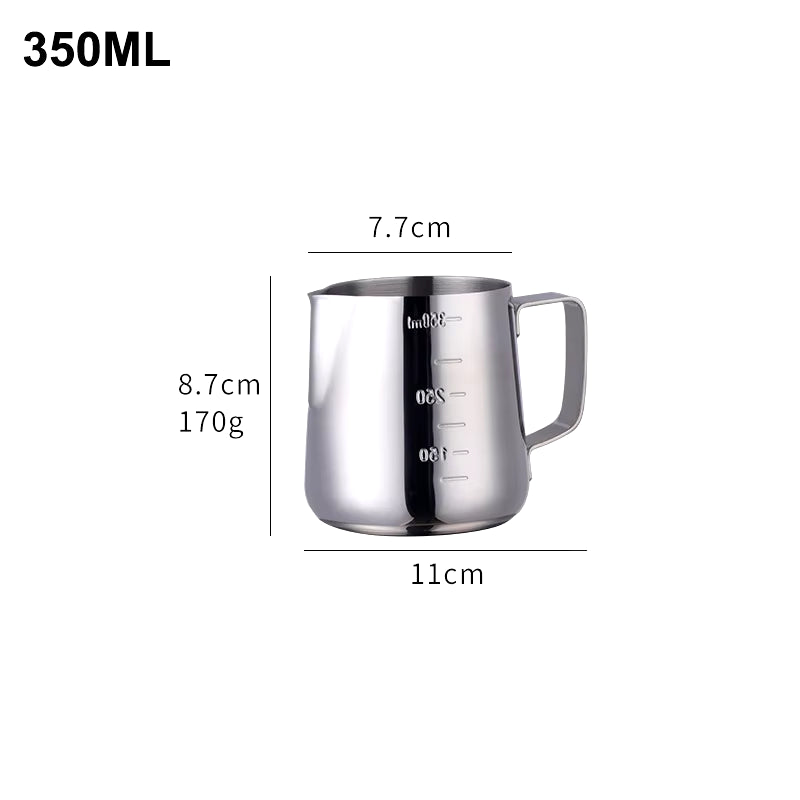 350/550ML Coffee Latte Milk Frothing Jug Milk Frother Pitcher Stainless Steel Jug Espresso Barista Pitcher Milk Pot with Scale