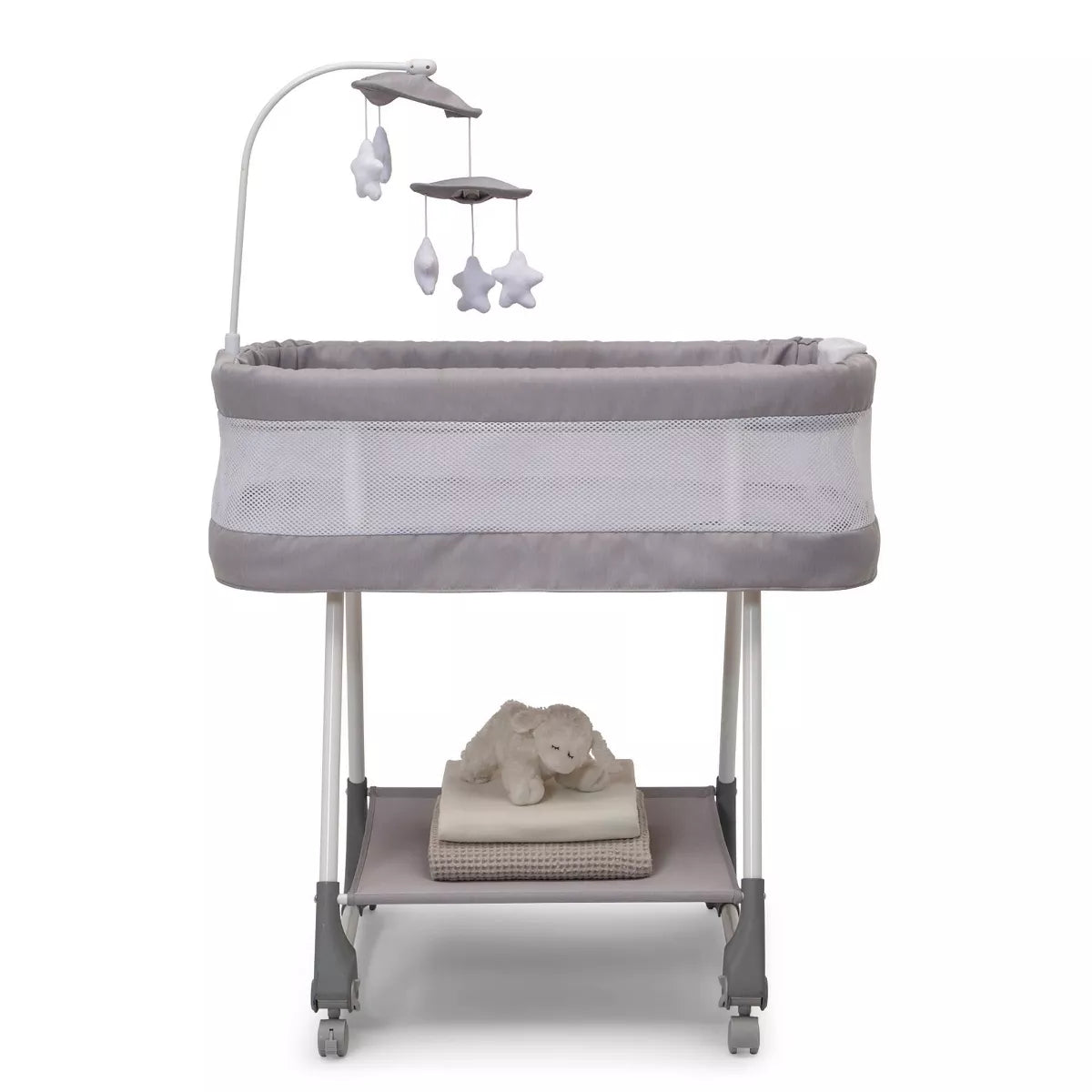 Simmons Kids' Shooting Star Rocking Bassinet with Airflow Mesh - Platinum