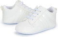 Infant Baby Boys Girls Sneaker Leather Soft Sole Anti-Slip Newborn Toddler White Casual Shoes First Walker Crib Shoes