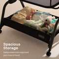 Bassinet Bedside Sleeper, Bedside Bassinet with Storage & Wheels for Infants, Black