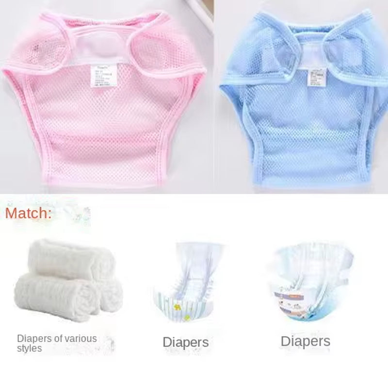 Baby Diaper Pants Newborn Mesh Breathable Diaper Pocket Spring and Summer Baby Washable Diaper Pants