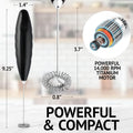 Milk Frother for Coffee - Handheld Automatic Milk Foam Maker Hand Frother for Coffee, Matcha, Hot Chocolate - Mini Drink Mixer - Mini Frother Wand by  - Black