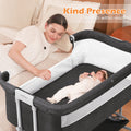 Baby Bassinet Bedside Sleeper Bassinet for 0–5 Months Infants, Unisex, Dark Gray