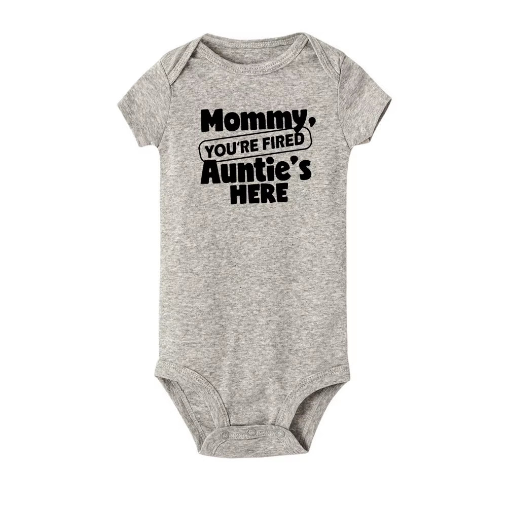 New Mommy Casual Short Sleeve Baby Bodysuit Baby Boys Girls Clothes Funny Auntie/Grandma Baby Clothing 0-24M Drop Ship