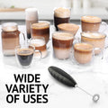 Milk Frother for Coffee - Handheld Automatic Milk Foam Maker Hand Frother for Coffee, Matcha, Hot Chocolate - Mini Drink Mixer - Mini Frother Wand by  - Black