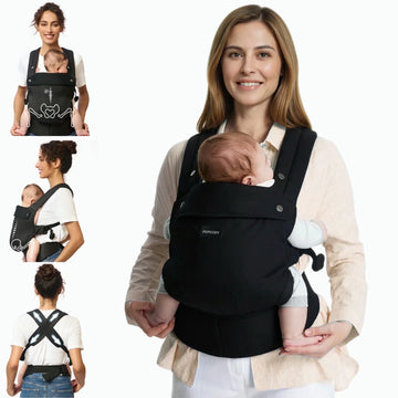Baby Carrier for Newborn to Toddler - Ergonomic, Comfortable and Lightweight for Babies 7-44 Lbs, Easy to Wear, Hands Free, Enhanced Lumbar Support