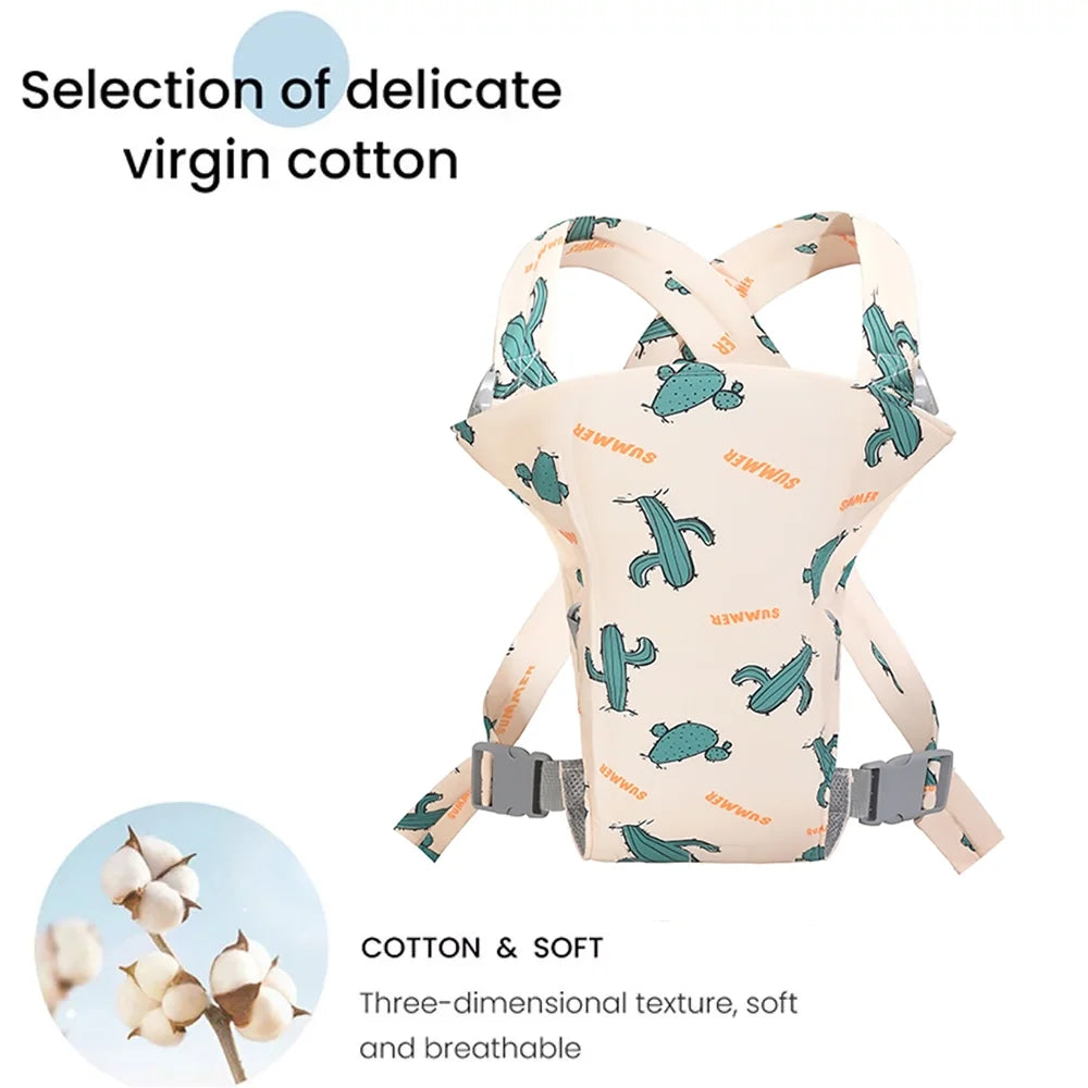 4 in 1 Baby Carrier,Ergonomic Infant Carrier Backpack,Breathable Front Back Carrying Wrap Seat for Newborn Toddlers up to 33 Lbs,Colorful