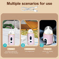 Bottle Warmer,  Baby Portable Bottle Warmer, 5-Speed Temperature Regulation, Baby Bottle Warmer for Travel, Usb Bottle Warmers by Car for All Bottles for Babies，Pink