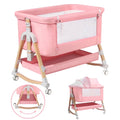 3 in 1 Baby Bassinet Bedside Sleeper for Infant Girls Aged 0-5 Months, Pink