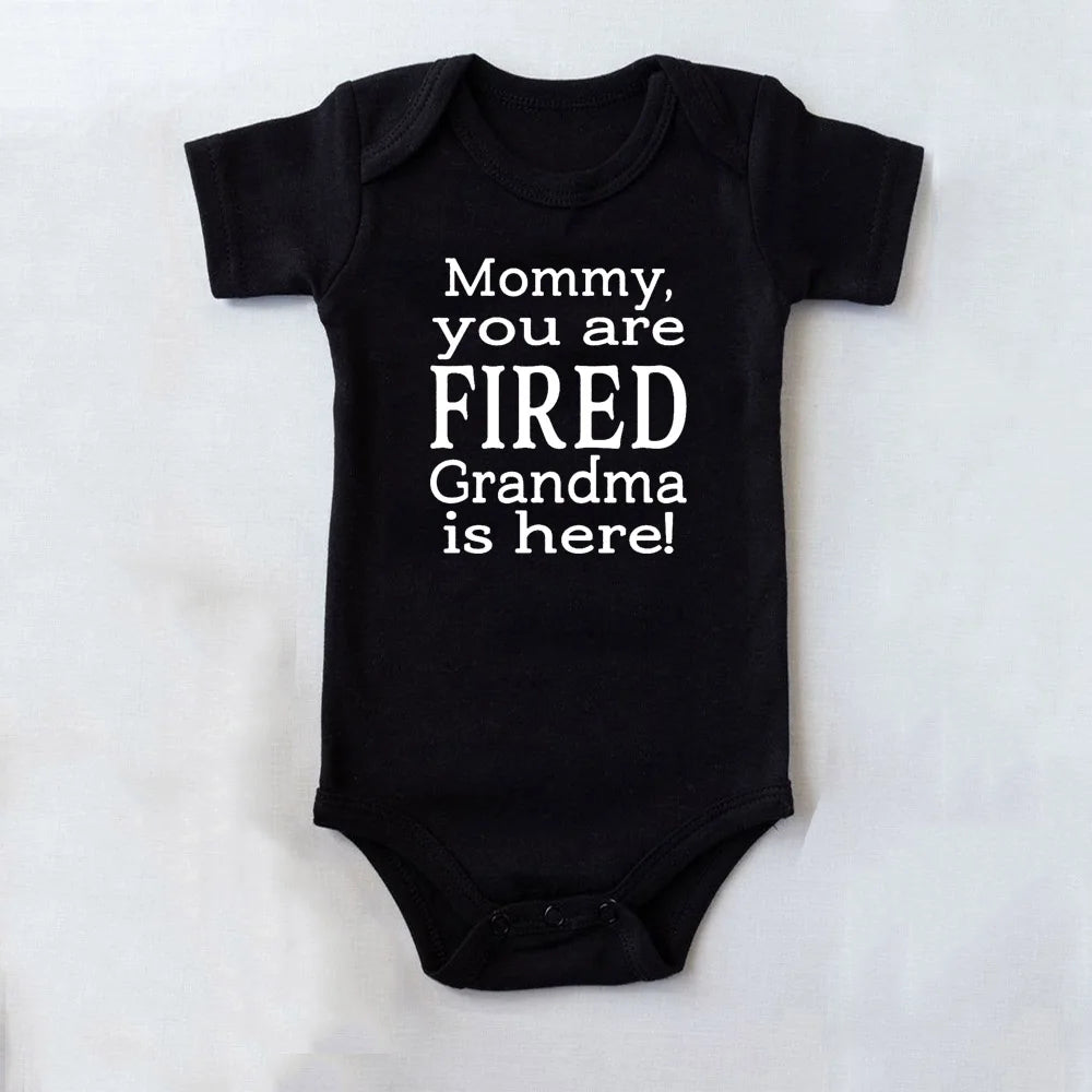 New Mommy Casual Short Sleeve Baby Bodysuit Baby Boys Girls Clothes Funny Auntie/Grandma Baby Clothing 0-24M Drop Ship
