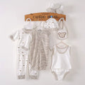 8PCS Newborn Baby Clothing Set Cotton Infant Boy Clothes Spring Autumn Cloth Suit New Born Girl Baby Clothing Sets New Born Hat