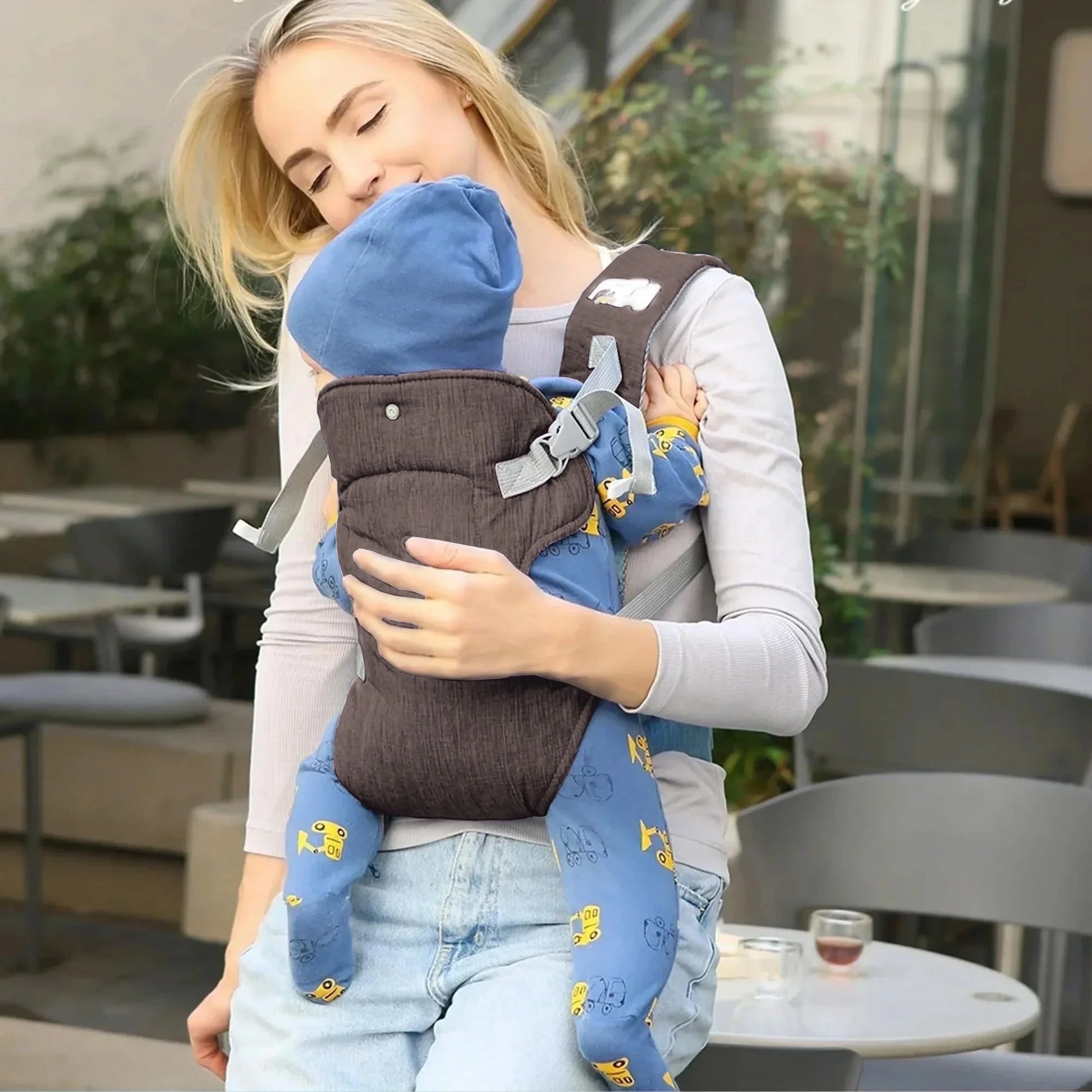 Baby Carrier Newborn to Toddler,4-In-1 Easy to Wear Ergonomic Adjustable Lightweight Infant Carrier,Newborn Baby Carrier for 8-32 Lbs,Coffee
