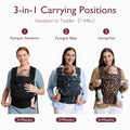 Baby Carrier for Newborn to Toddler - Ergonomic, Comfortable and Lightweight for Babies 7-44 Lbs, Easy to Wear, Hands Free, Enhanced Lumbar Support