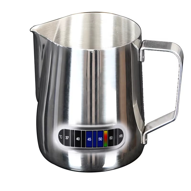 12/20Oz Milk Frothing Pitcher 350/600ML Temperature Display Stainless Steel Milk Frother Pitcher Jug Cup for Latte Art Barista