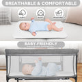 Baby Bassinet with Wheels Adjustable Bedside Sleeper Bassinet Newborn Baby Crib, Grey