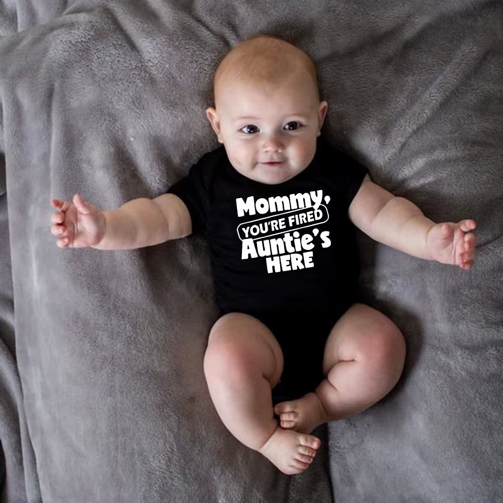 New Mommy Casual Short Sleeve Baby Bodysuit Baby Boys Girls Clothes Funny Auntie/Grandma Baby Clothing 0-24M Drop Ship