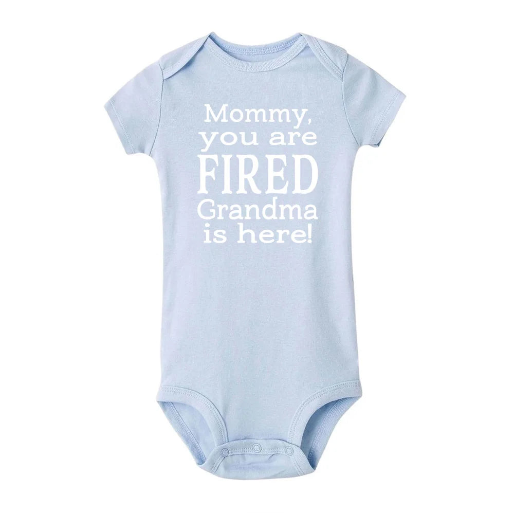 New Mommy Casual Short Sleeve Baby Bodysuit Baby Boys Girls Clothes Funny Auntie/Grandma Baby Clothing 0-24M Drop Ship