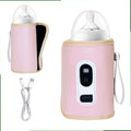 Bottle Warmer,  Baby Portable Bottle Warmer, 5-Speed Temperature Regulation, Baby Bottle Warmer for Travel, Usb Bottle Warmers by Car for All Bottles for Babies，Pink