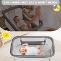 Baby Bassinet with Wheels Adjustable Bedside Sleeper Bassinet Newborn Baby Crib, Grey