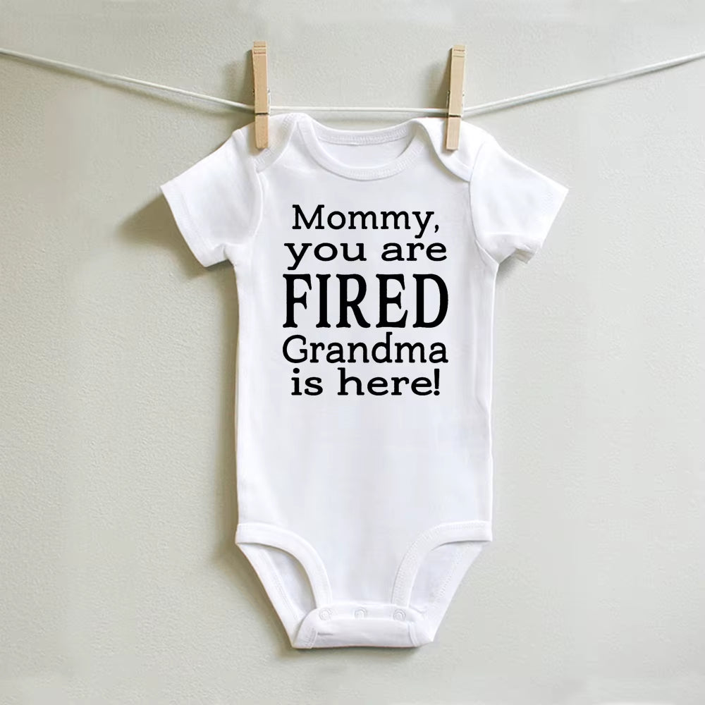 New Mommy Casual Short Sleeve Baby Bodysuit Baby Boys Girls Clothes Funny Auntie/Grandma Baby Clothing 0-24M Drop Ship