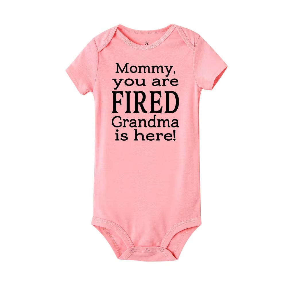 New Mommy Casual Short Sleeve Baby Bodysuit Baby Boys Girls Clothes Funny Auntie/Grandma Baby Clothing 0-24M Drop Ship