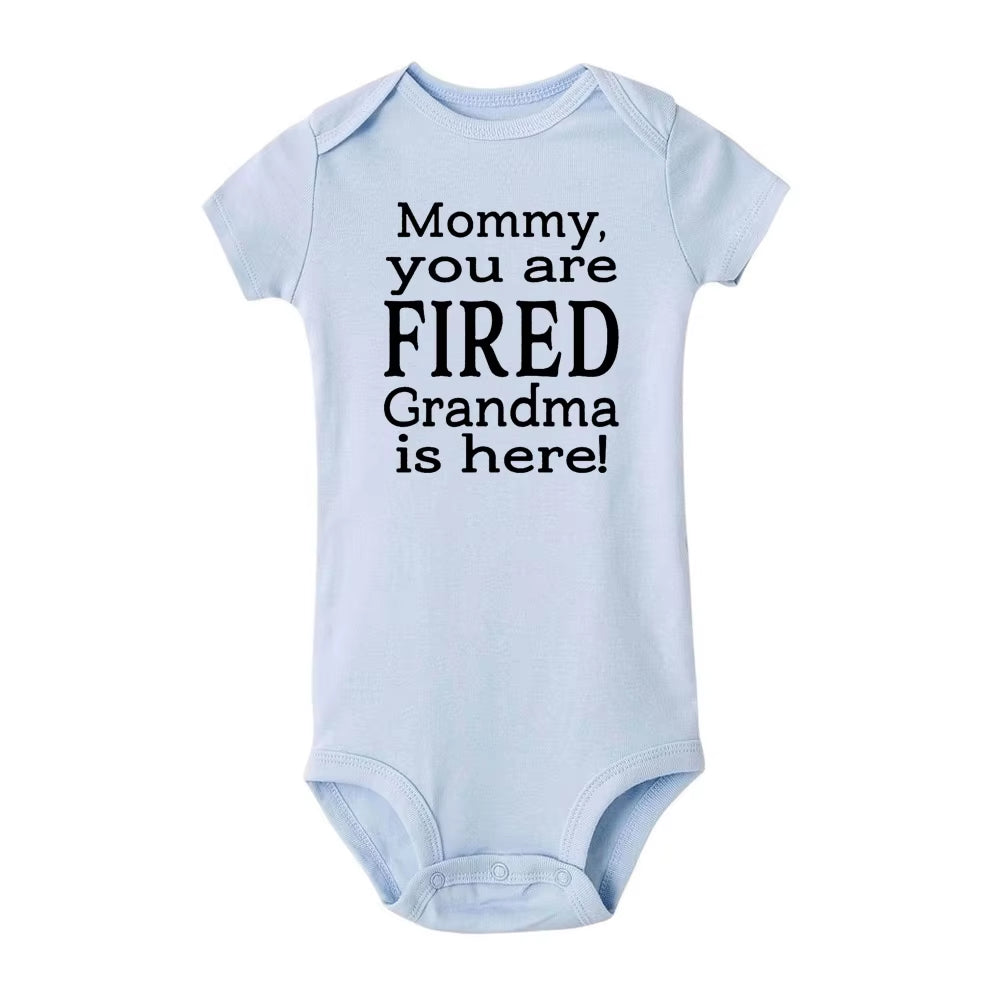 New Mommy Casual Short Sleeve Baby Bodysuit Baby Boys Girls Clothes Funny Auntie/Grandma Baby Clothing 0-24M Drop Ship