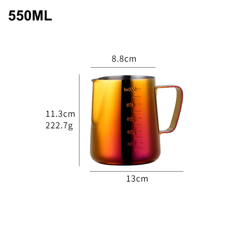 350/550ML Coffee Latte Milk Frothing Jug Milk Frother Pitcher Stainless Steel Jug Espresso Barista Pitcher Milk Pot with Scale