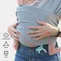 Wrap Carriers Premium Organic Cotton Adjustable Slings, for Toddlers, Infant, Newborn, Light Gray