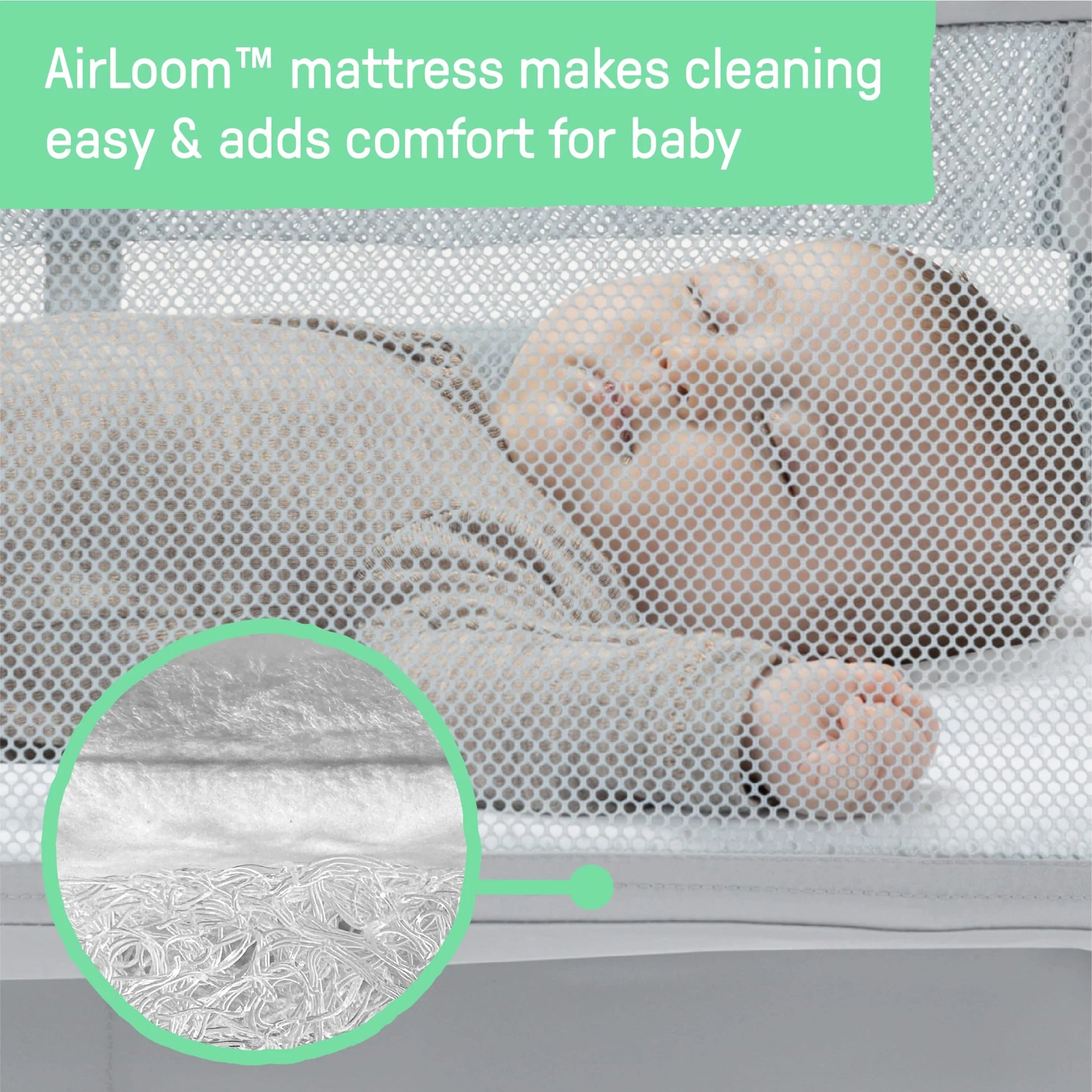 Dream & Grow Bedside Bassinet and Sleeper, Airloom Handstitch Fashion, Baby Bed for Ages 0-12 Months