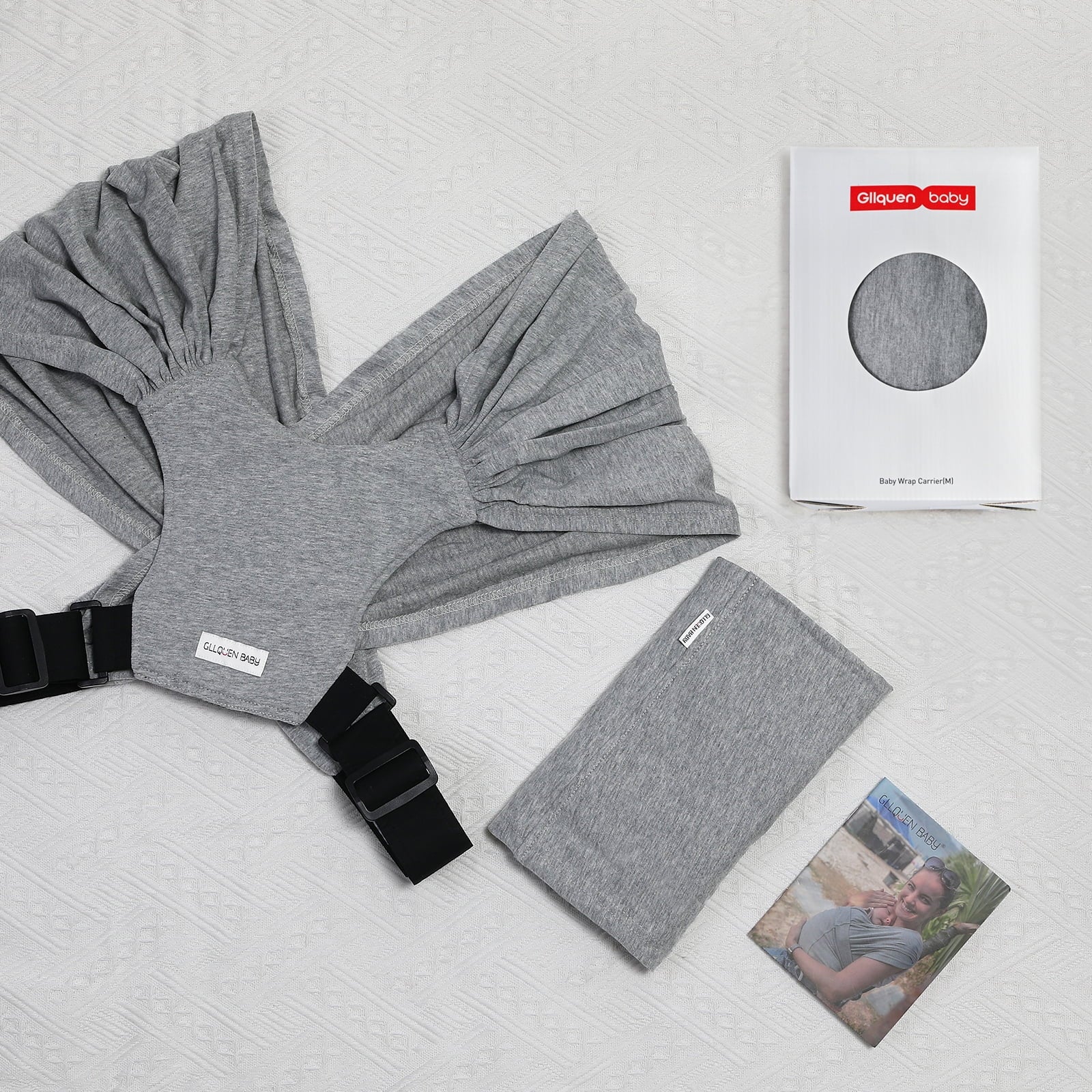Wrap Carriers Premium Organic Cotton Adjustable Slings, for Toddlers, Infant, Newborn, Light Gray