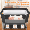 Baby Bassinet Bedside Sleeper Bassinet for 0–5 Months Infants, Unisex, Dark Gray