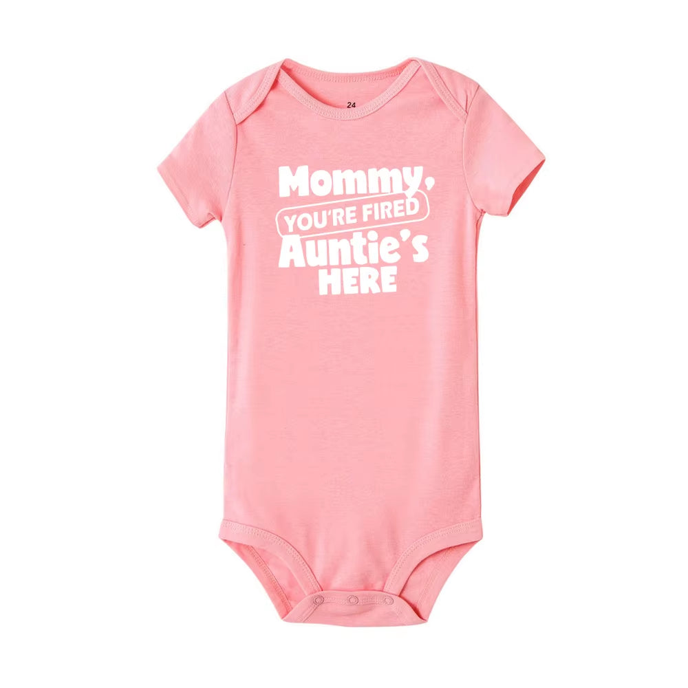 New Mommy Casual Short Sleeve Baby Bodysuit Baby Boys Girls Clothes Funny Auntie/Grandma Baby Clothing 0-24M Drop Ship