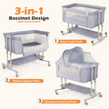 Baby Bassinet Bedside Sleeper Bassinet for 0–5 Months Infants, Unisex, Light Grey
