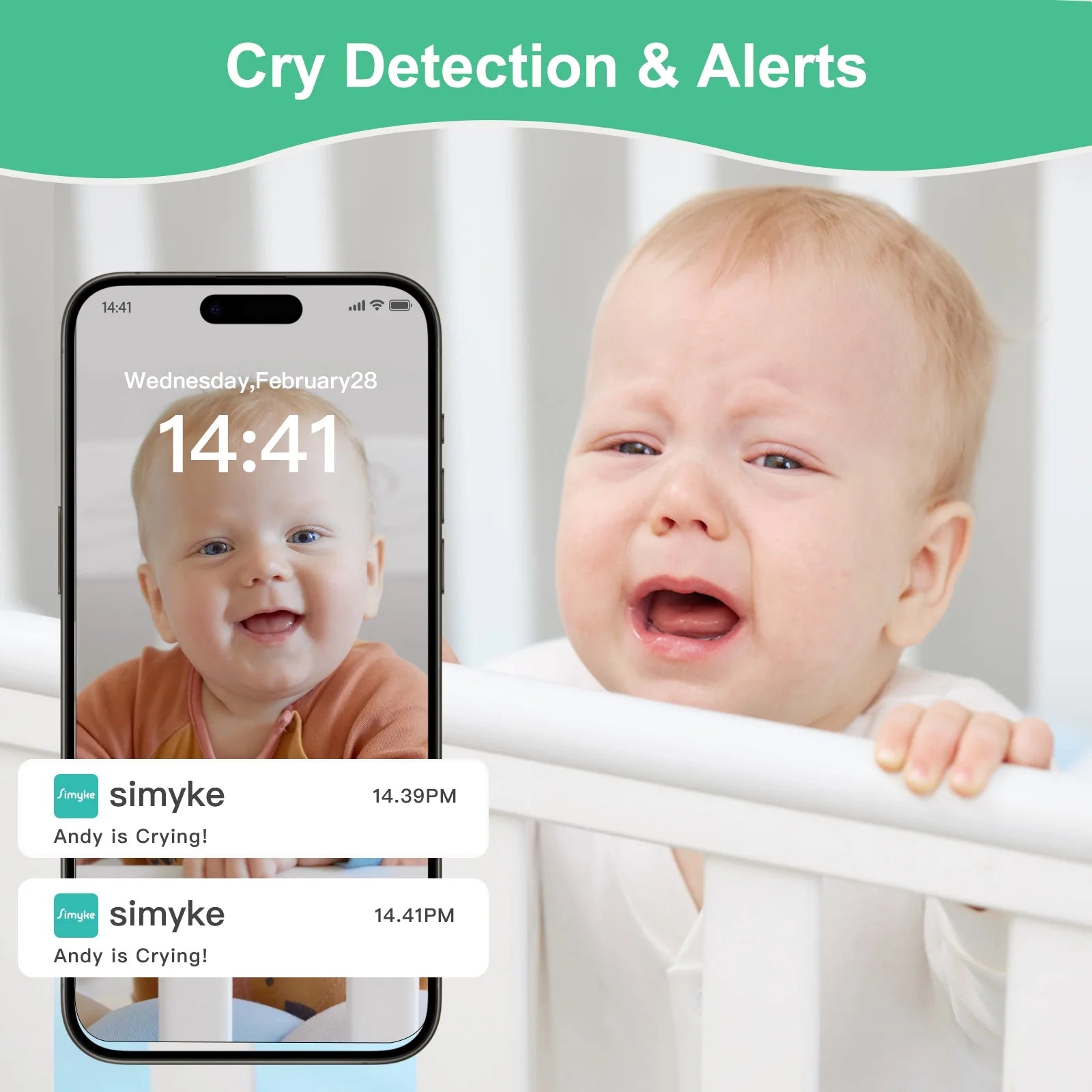 Smart Video Baby Monitor,1080P Baby Room Camera, APP Control,Wifi On/Off Switch,Ai Detection, Cry Monitor and Lullabies, HD Night Vision, Two-Way Audio, Cloud & SD Card Storage