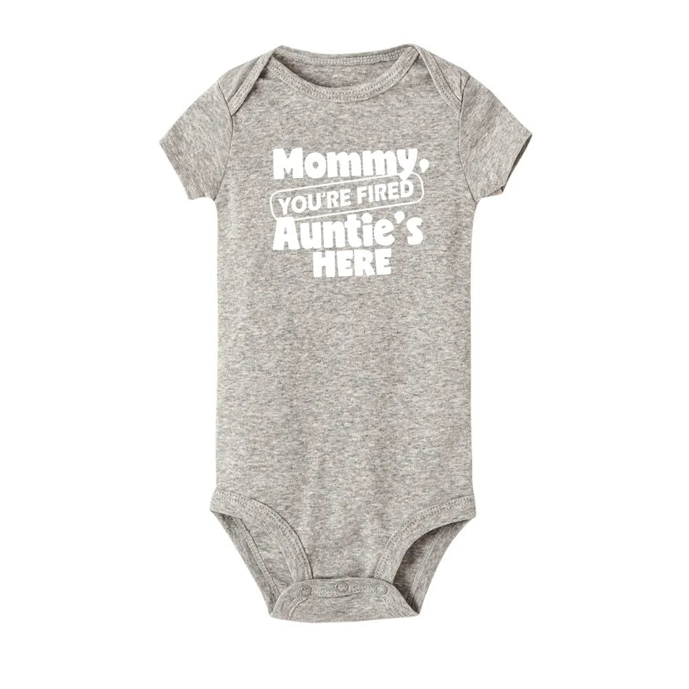 New Mommy Casual Short Sleeve Baby Bodysuit Baby Boys Girls Clothes Funny Auntie/Grandma Baby Clothing 0-24M Drop Ship