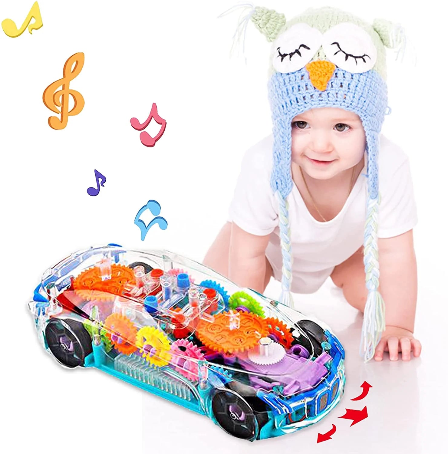 Toys for above 3 Year Old Boy, Electric Car Toys for Boys Girls Toddlers with Cool Light & Sound Effect, Great Christmas Birthday Gift for Kids