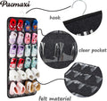 Over the Door Shoes Organizer for 12 Pairs of Baby Shoes Boys Girl, Hanging Baby Shoe Organizer with Hanger(Felt Material-Black)