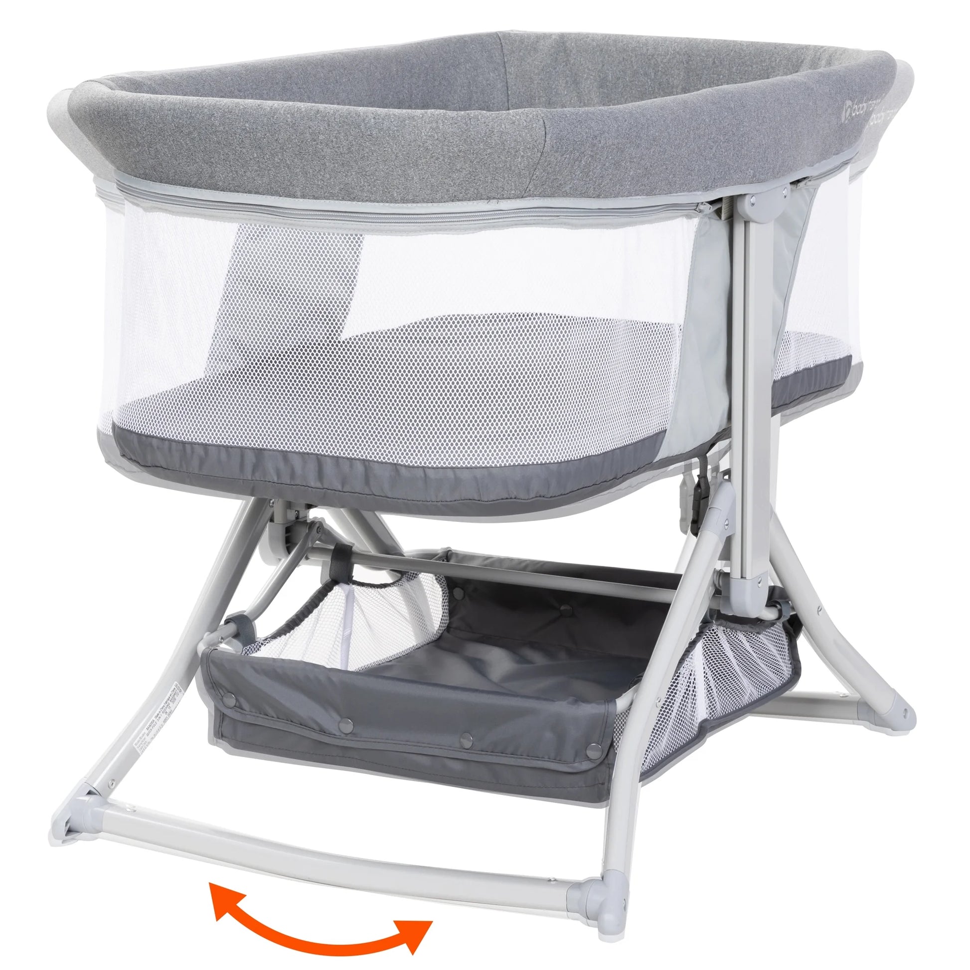 Quick Fold 2-In-1 Rocking Bassinet with Travel Bag - Shadow Stone Grey