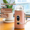 Bottle Warmer,  Baby Portable Bottle Warmer, 5-Speed Temperature Regulation, Baby Bottle Warmer for Travel, Usb Bottle Warmers by Car for All Bottles for Babies，Pink
