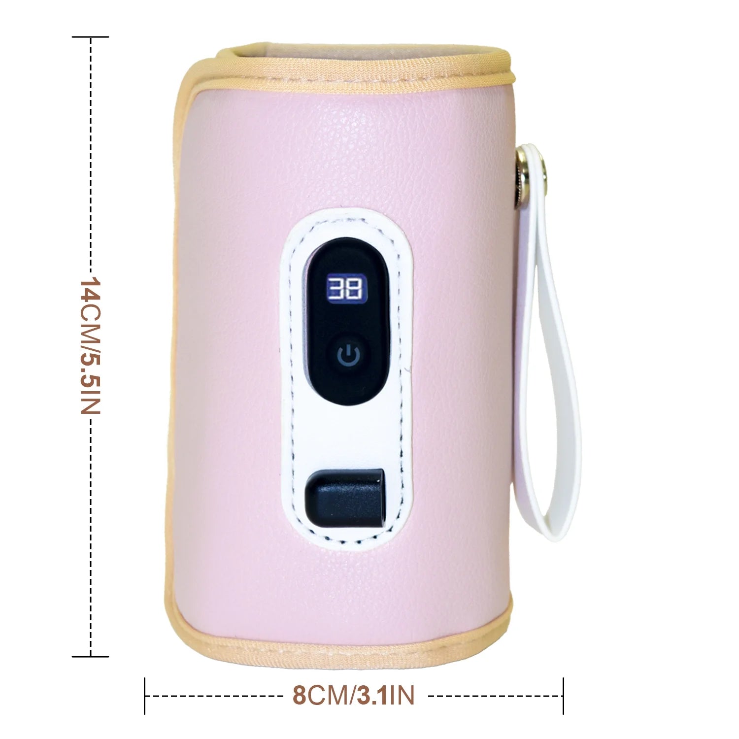 Bottle Warmer,  Baby Portable Bottle Warmer, 5-Speed Temperature Regulation, Baby Bottle Warmer for Travel, Usb Bottle Warmers by Car for All Bottles for Babies，Pink