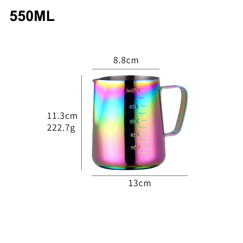 350/550ML Coffee Latte Milk Frothing Jug Milk Frother Pitcher Stainless Steel Jug Espresso Barista Pitcher Milk Pot with Scale