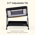 Bassinet Bedside Sleeper, Bedside Bassinet with Storage & Wheels for Infants, Black