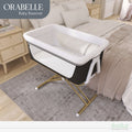 Orabelle Bedside Bassinet and Sleeper for Baby in Black, Easy to Fold and Carry in Black