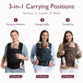 Baby Carrier for Infant to Toddler, Ergonomic, Comfortable and Lightweight, Suitable for Babies 7-44 Lbs, Easy to Wear, Hands Free, Enhanced Lumbar Support