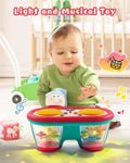 Baby Toys for 6-12 Months, Toddler Musical Instruments Toys, Rotating Light up Learning Toys, Drum Toy for 1 Year Old Boys Girls