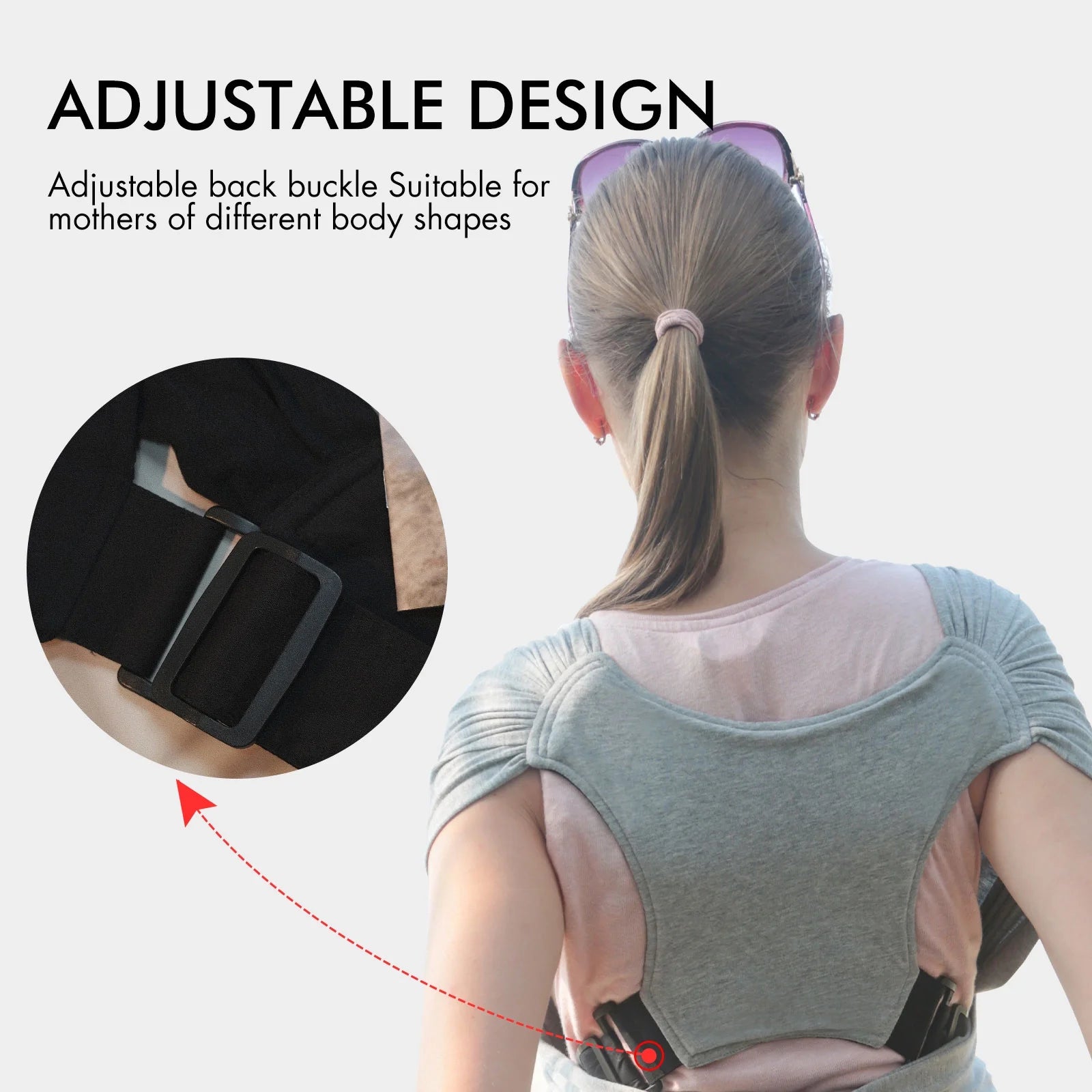 Wrap Carriers Premium Organic Cotton Adjustable Slings, for Toddlers, Infant, Newborn, Light Gray