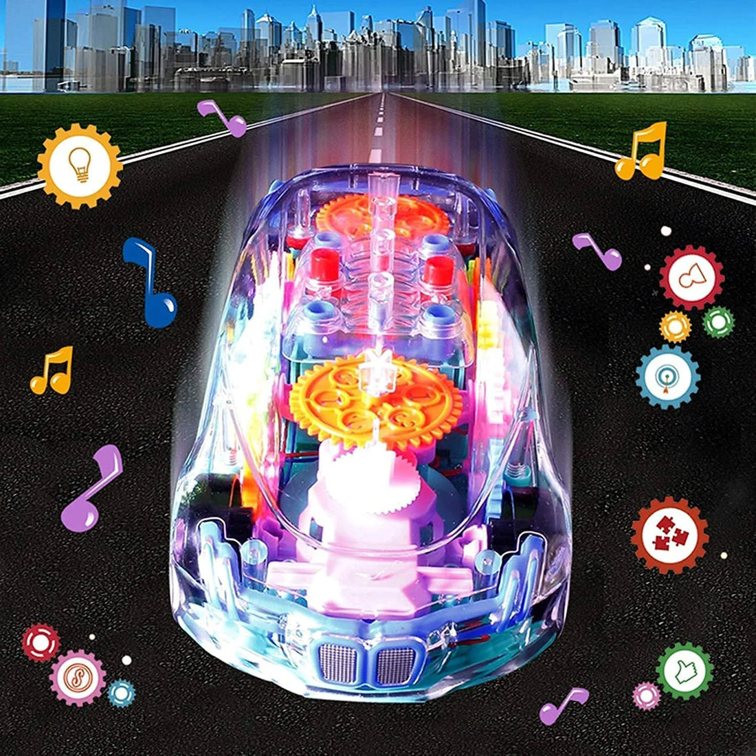 Toys for above 3 Year Old Boy, Electric Car Toys for Boys Girls Toddlers with Cool Light & Sound Effect, Great Christmas Birthday Gift for Kids
