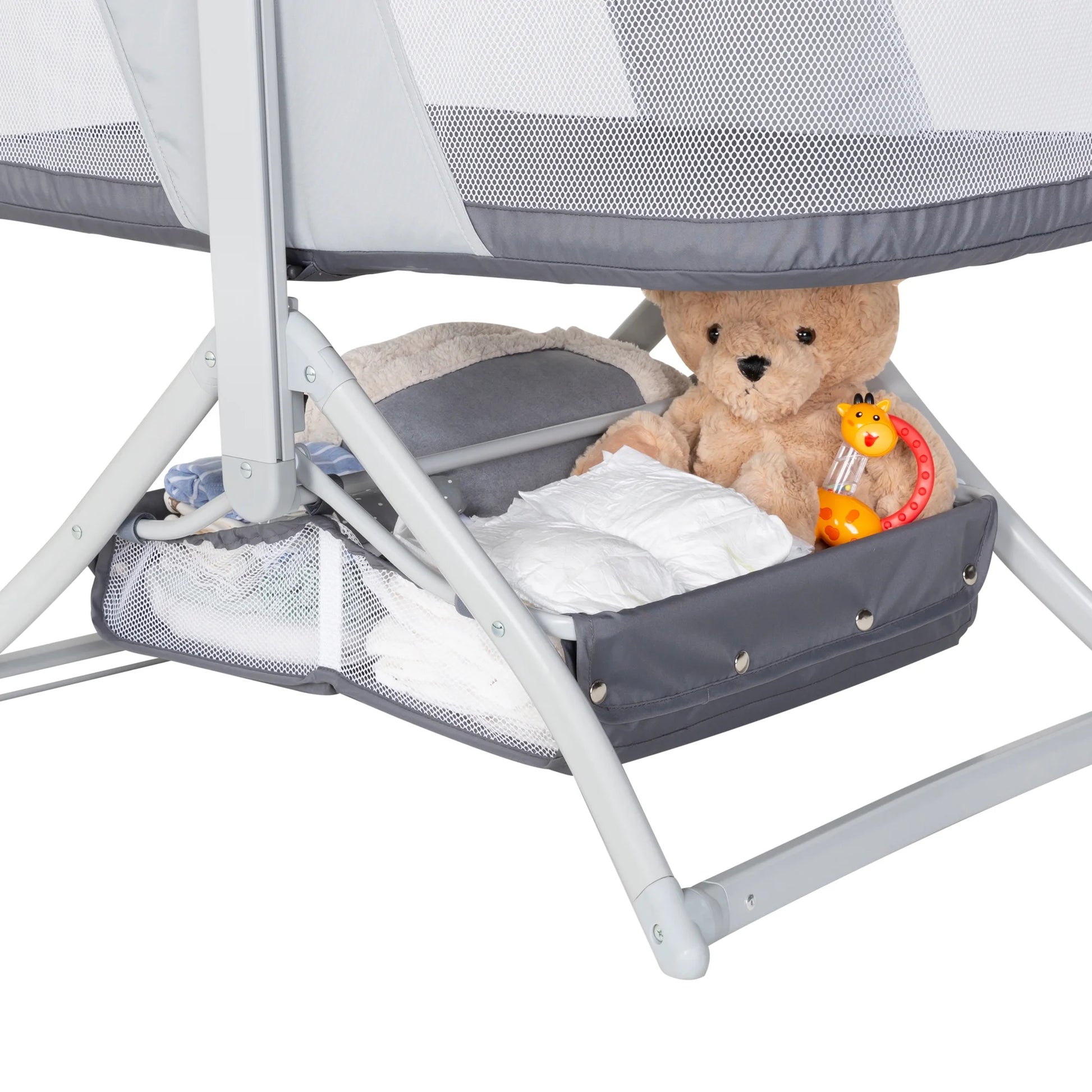 Quick Fold 2-In-1 Rocking Bassinet with Travel Bag - Shadow Stone Grey