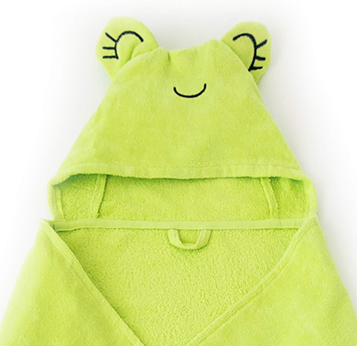 Milk&Moo Baby Hooded Towel, 100% Organic Turkish Cotton, Ultra Absorbent Bath Towel with Hood, 27X47 Inch, for Baby Boys & Girls (0-2 Years, Green)